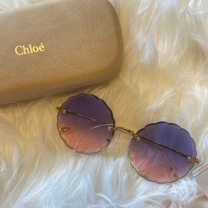 Chloe Rosie scalloped gradient 60mm sunglasses fuchsia :violet
